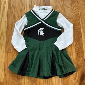 Michigan State Green and White Cheerleader Dress size 4T